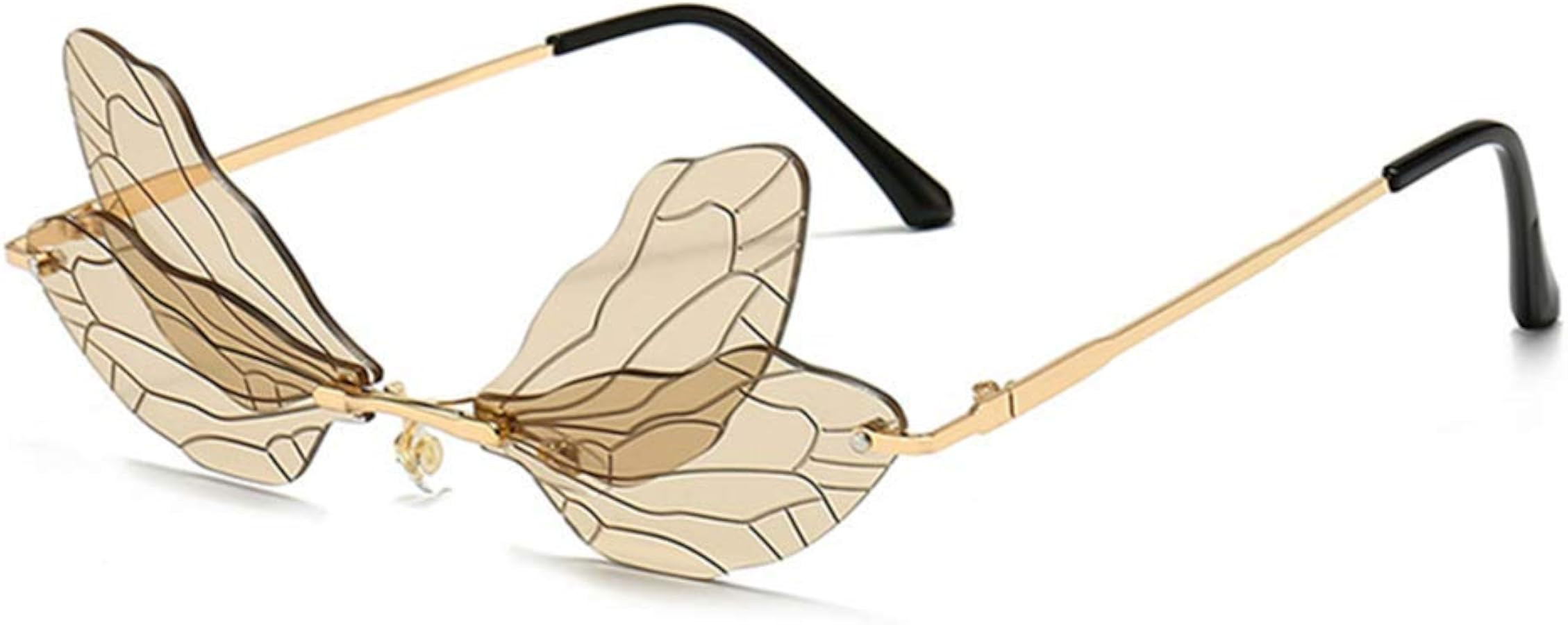 ENTHYI Dragonfly Wing Shape Sunglasses for Women/Men Frameless Irregular Glasses Shades Party Sun... | Amazon (US)