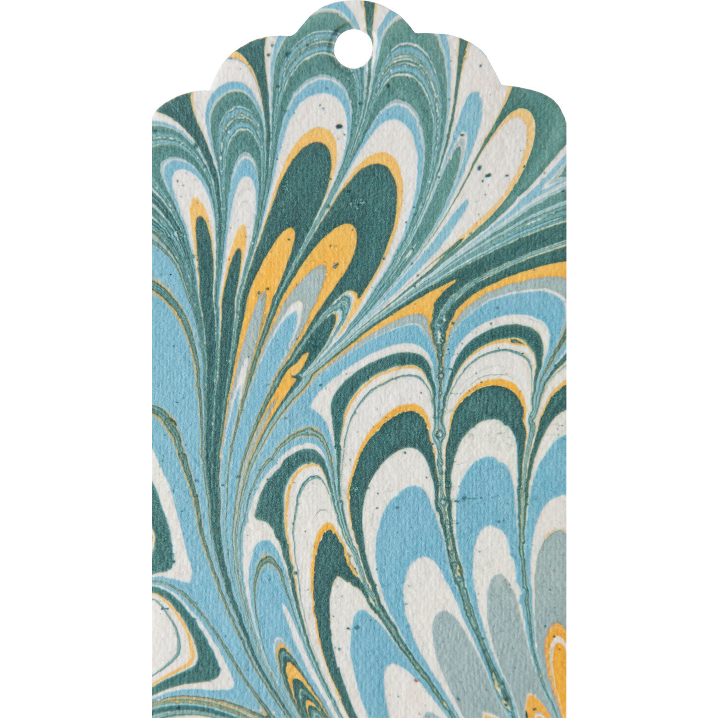 Blue & Gold Peacock Marbled Tags, Set of 12 | Maisonette
