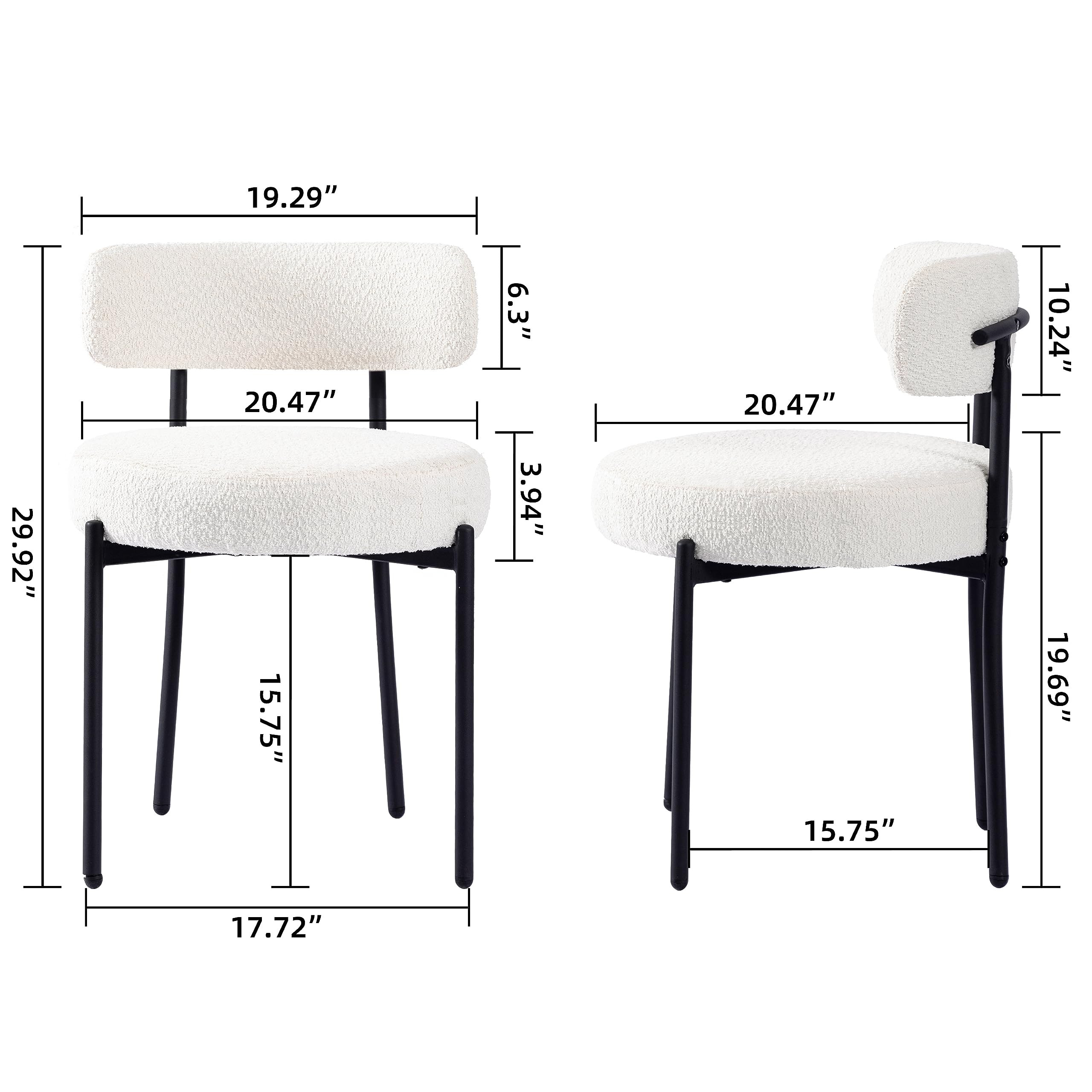 DYHOME White Dining Chairs Set of 6, Mid-Century Modern Dining Chairs, Kitchen Dining Room Chairs... | Amazon (US)