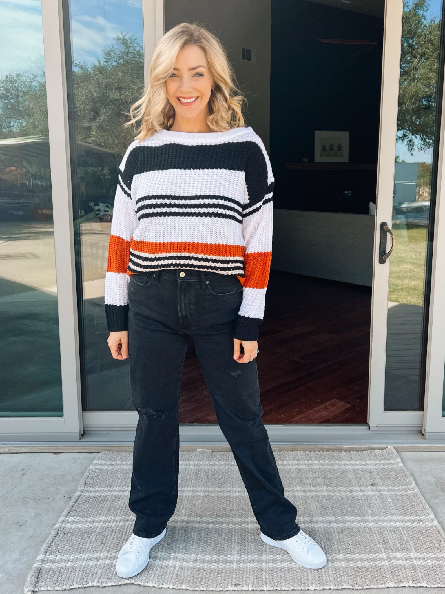 Stripes for days! I love how this outfit is simple but not boring! And the jeans are really comfortable!! 

#LTKunder100 #LTKunder50