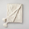 Click for more info about Chunky Cable Knit Tassels Throw Blanket Heathered Oatmeal - Hearth & Hand™ with Magnoli...