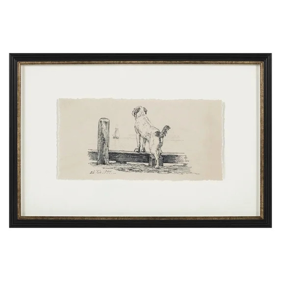 My Texas House Dog by the Beach Framed Art 24x16 | Walmart (US)