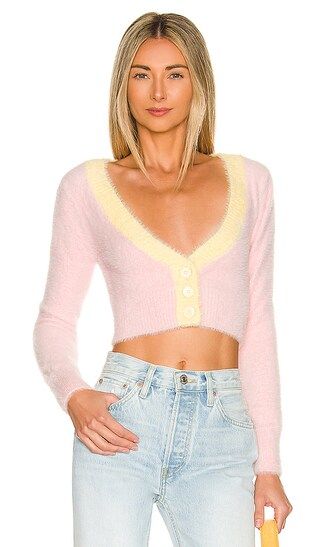 Sheila Cropped Cardigan in Pink | Revolve Clothing (Global)