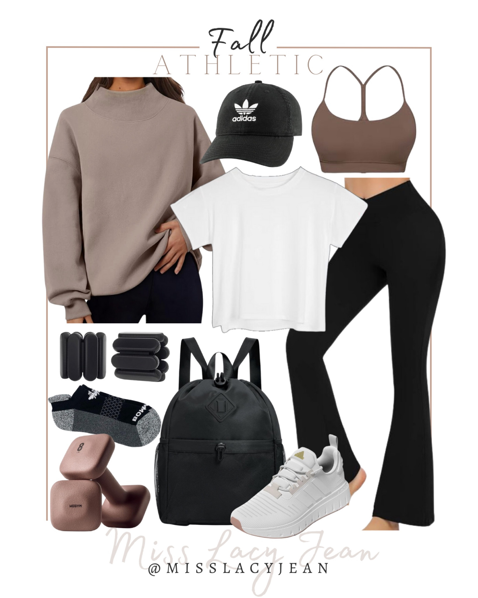 Fall athletic includes yoga pants, tee, sweatshirt, backpack, sneakers, sports bra, baseball hat, bombas socks, and wrist weights.

Athletic outfit, workout outfit, athletic, Amazon finds, looks for less

#LTKFitness #LTKFindsUnder50 #LTKShoeCrush