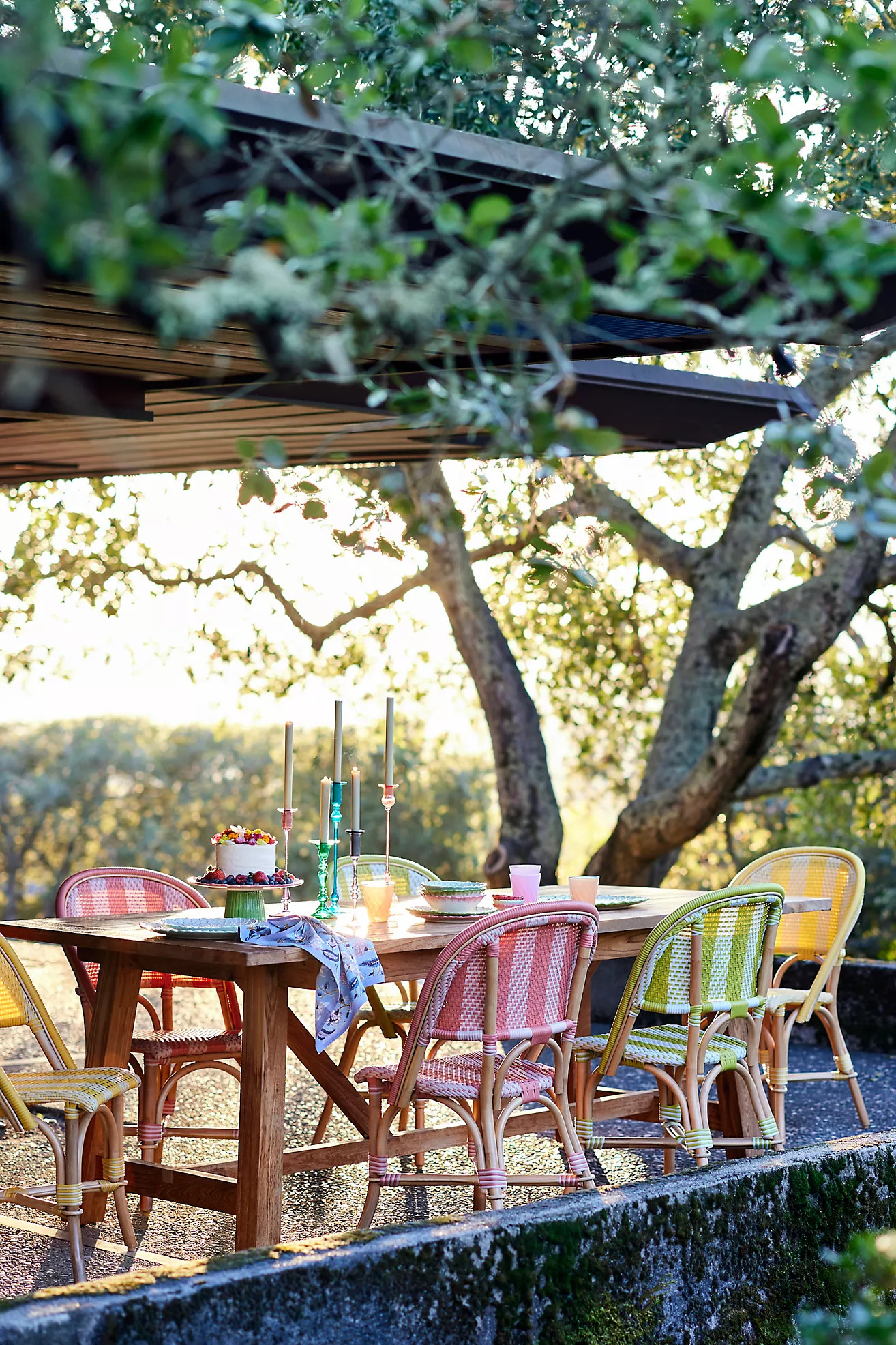 Striped Woven Indoor/Outdoor Bistro Chairs, Set of 2 | Anthropologie (US)