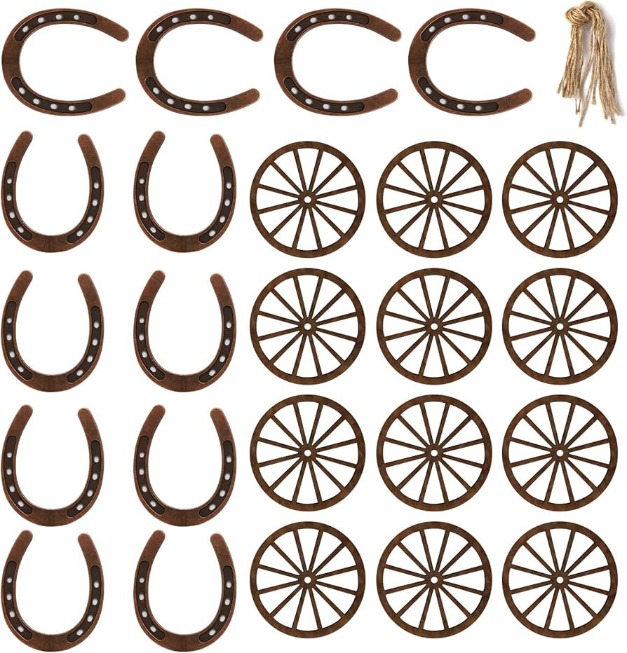 24 Pcs Western Theme Party Decorations，KSKSPE Birthday Table Centerpieces Mini Horseshoes Wagon... | Amazon (US)