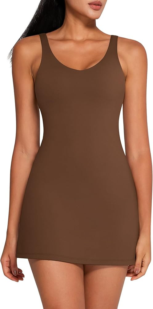 Womens Tennis Dress with Built in Shorts Open-Back Sleeveless Golf Athletic Dress | Amazon (US)