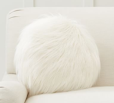 Mongolian Faux Fur Disk Pillow | Pottery Barn (US)