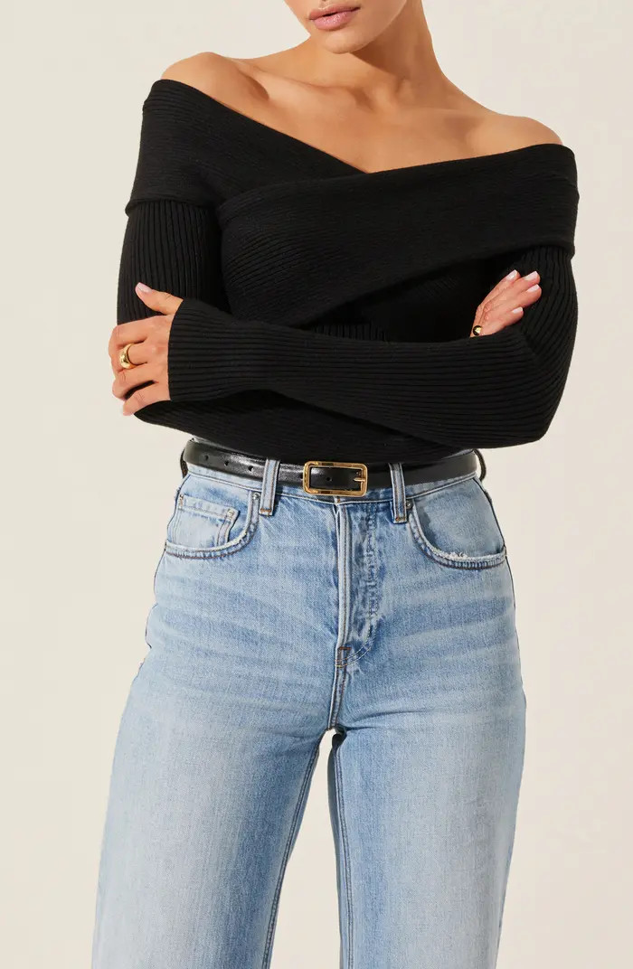 ASTR the Label Crossover Off The Shoulder Rib Sweater | Nordstrom | Nordstrom