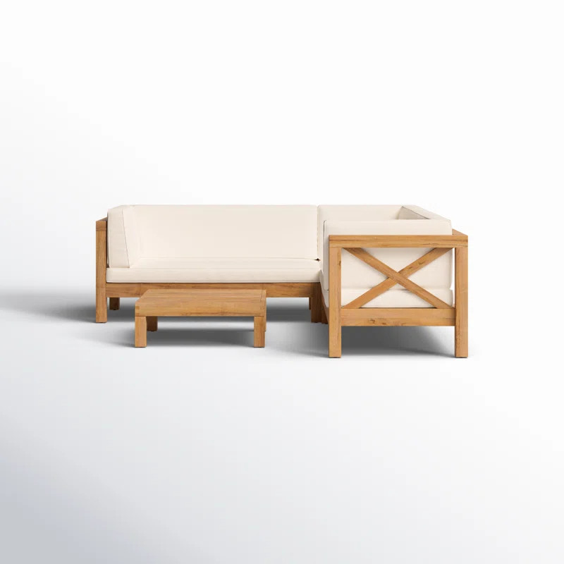 Beachcrest Home Luthersville 4 Piece Sectional Seating Sofa Set with Cushions & Reviews | Wayfair | Wayfair North America