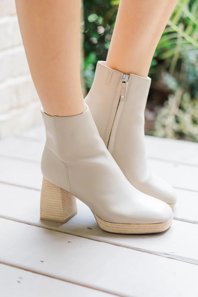 Stepping Things Up Taupe Booties | The Mint Julep Boutique