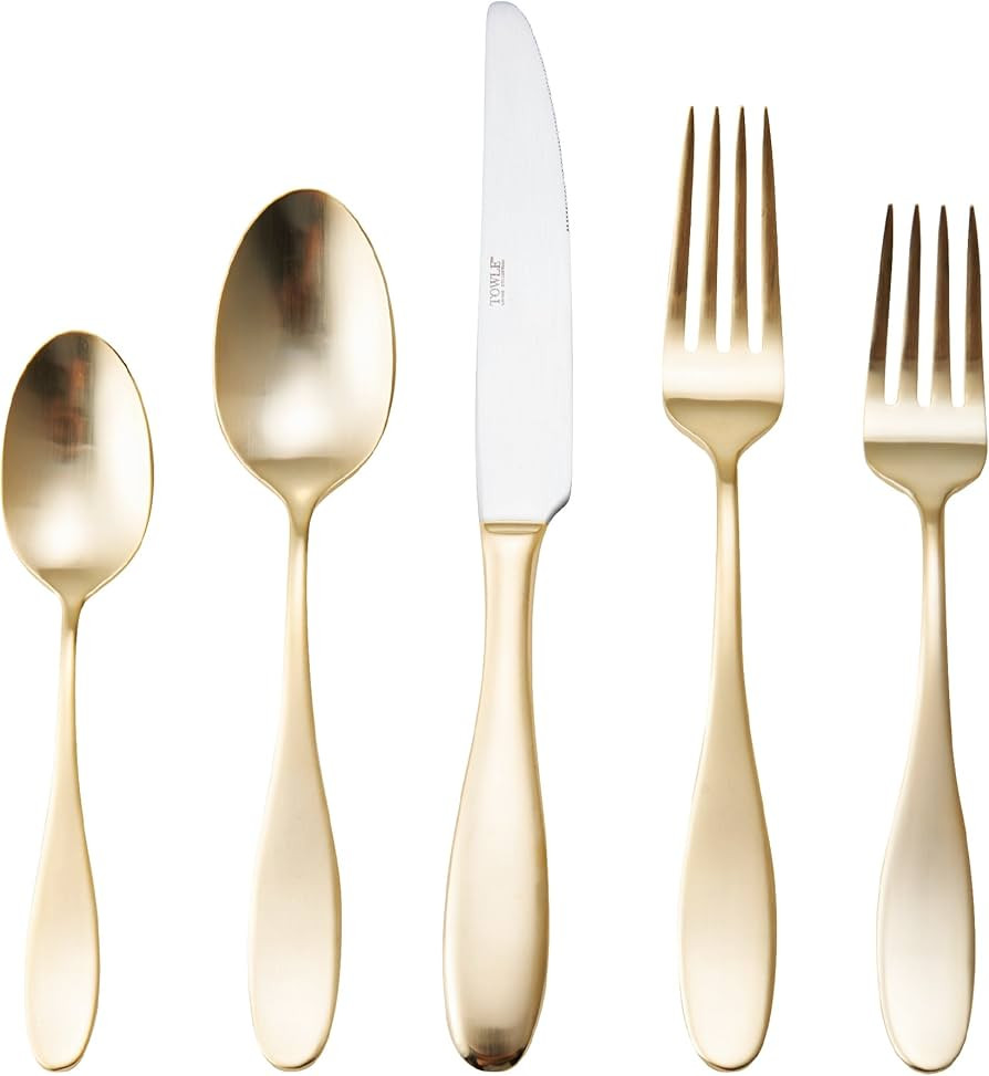 Towle Living 20-Piece Ashwell Gold Forged Stainless Steel Flatware Set, Service of 4 | Amazon (US)