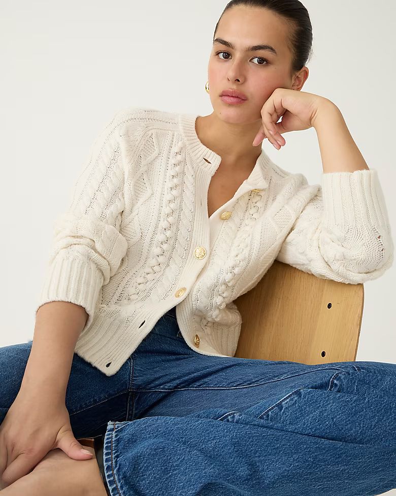 4.0(44 REVIEWS)Cable-knit cardigan sweater$138.00Select Colors$89.50Ivory$89.50Select A SizeSize ... | J.Crew US
