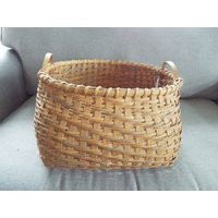 Large 15"" Hand Woven Ash Splint Oak Harvest Basket Rustic Apple | Etsy (US)