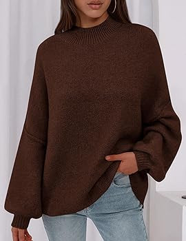 PRETTYGARDEN Women's 2025 Fall Oversized Sweaters Chunky Knit Mock Neck Long Sleeve Casual Trendy... | Amazon (US)