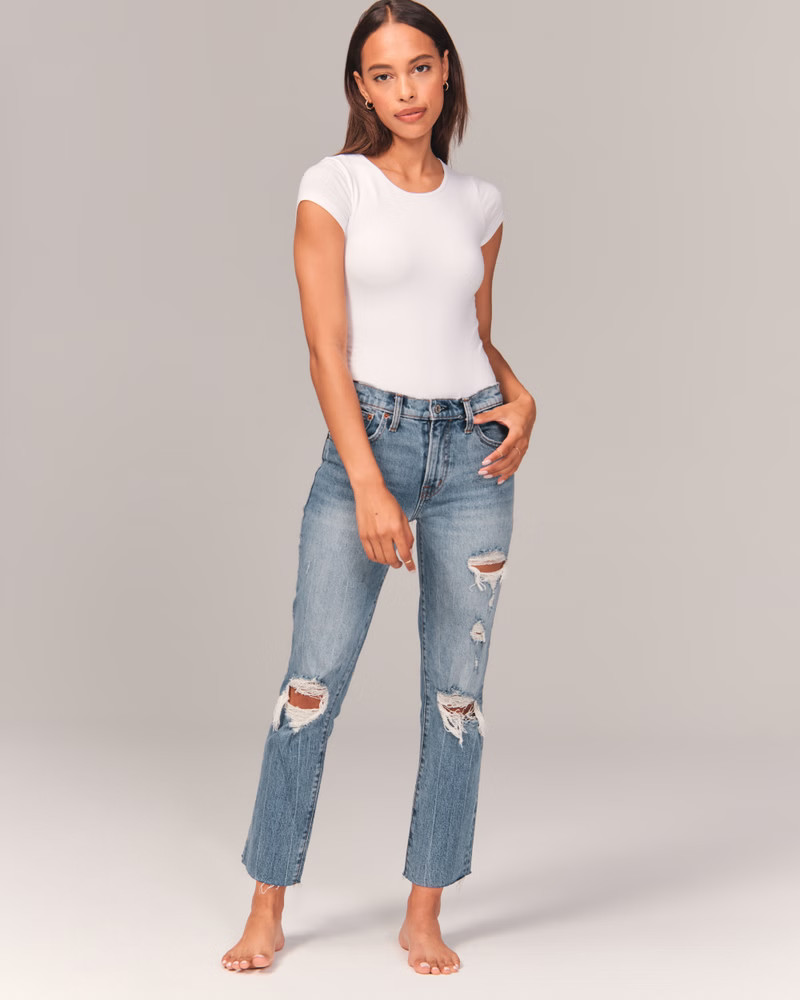 Mid Rise Boyfriend Jeans | Abercrombie & Fitch (US)