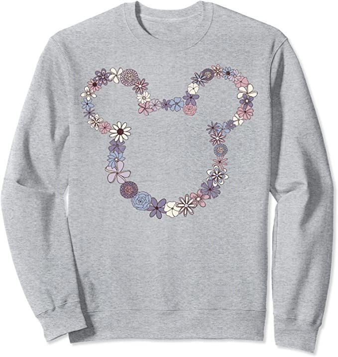 Disney Mickey & Friends Mickey Floral Outline Sweatshirt | Amazon (US)