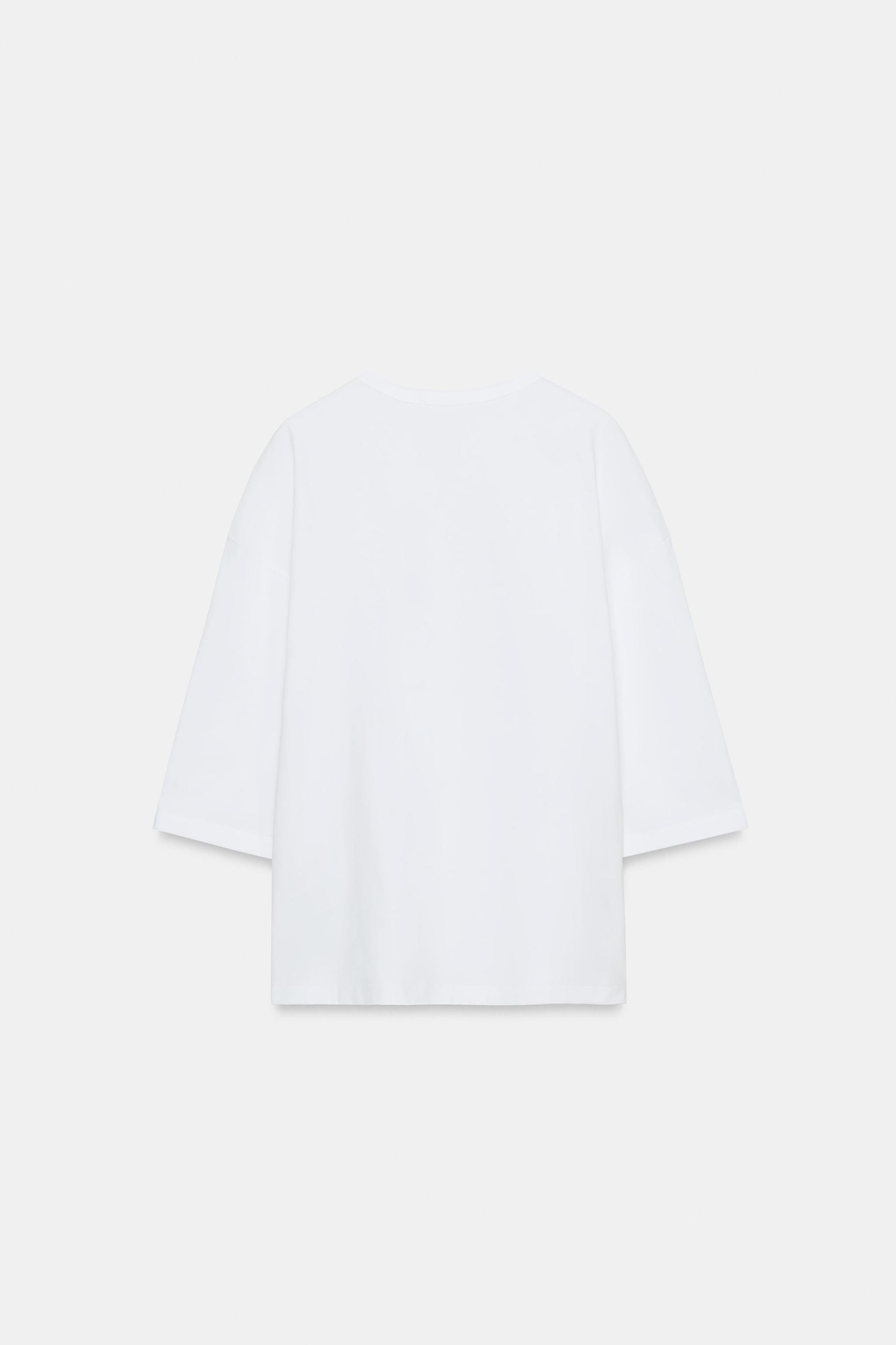 RUSTIC THREE-QUARTER SLEEVE T-SHIRT | Zara UK