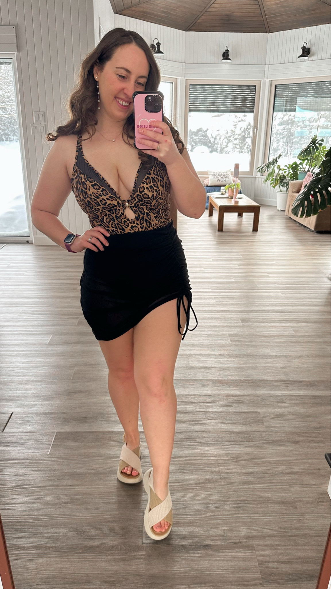 Such a fun and unique swimsuit! It has a built in mesh skirt that you can ruche to customize the amount of coverage + the fit. I love this leopard print too! 

#LTKPetite #LTKTravel #LTKMidsize