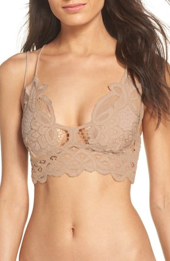 Women's Free People Intimately Fp Adella Longline Bralette, Size Large - Beige | Nordstrom