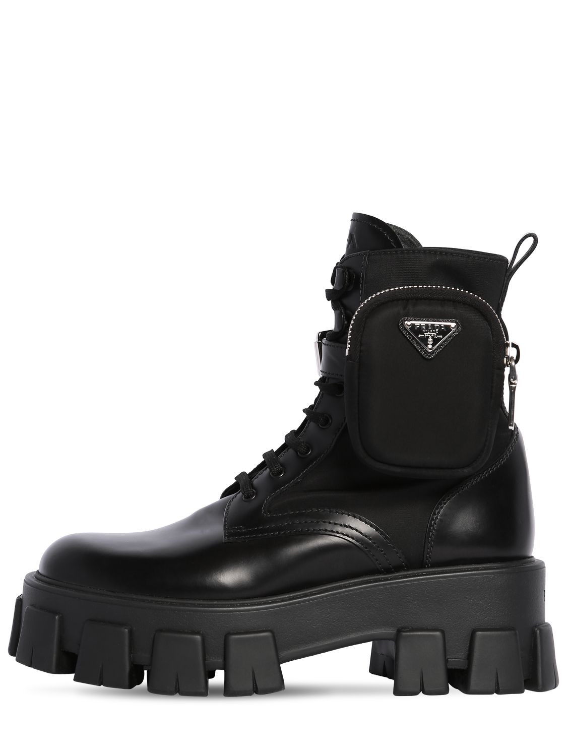 55mm Monolith Leather & Nylon Boots | Luisaviaroma