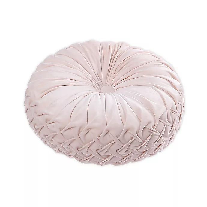 Tracy Porter® Rouched Velvet Round Throw Pillow in Blush | Bed Bath & Beyond