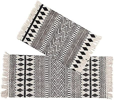 Kingrol 2 Pack Vintage Area Rugs, Cotton Printed Tassels Throw Rugs for Kitchen Living Room Bedro... | Amazon (US)