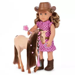 Our Generation Callie with Hair Play Foal 18" Doll & Horse Accessory Set: Plastic & Polyester, Wa... | Target