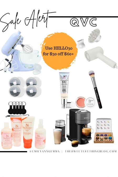 New customers can use code HELLO30 for $30 off $60 or more! For one day only!

Qvc, sale alert, apple AirTag, shark hair dryer, it cosmetics, blush, nespresso, best of QVC, Emily Ann Gemma 

#LTKbeauty #LTKhome #LTKsalealert