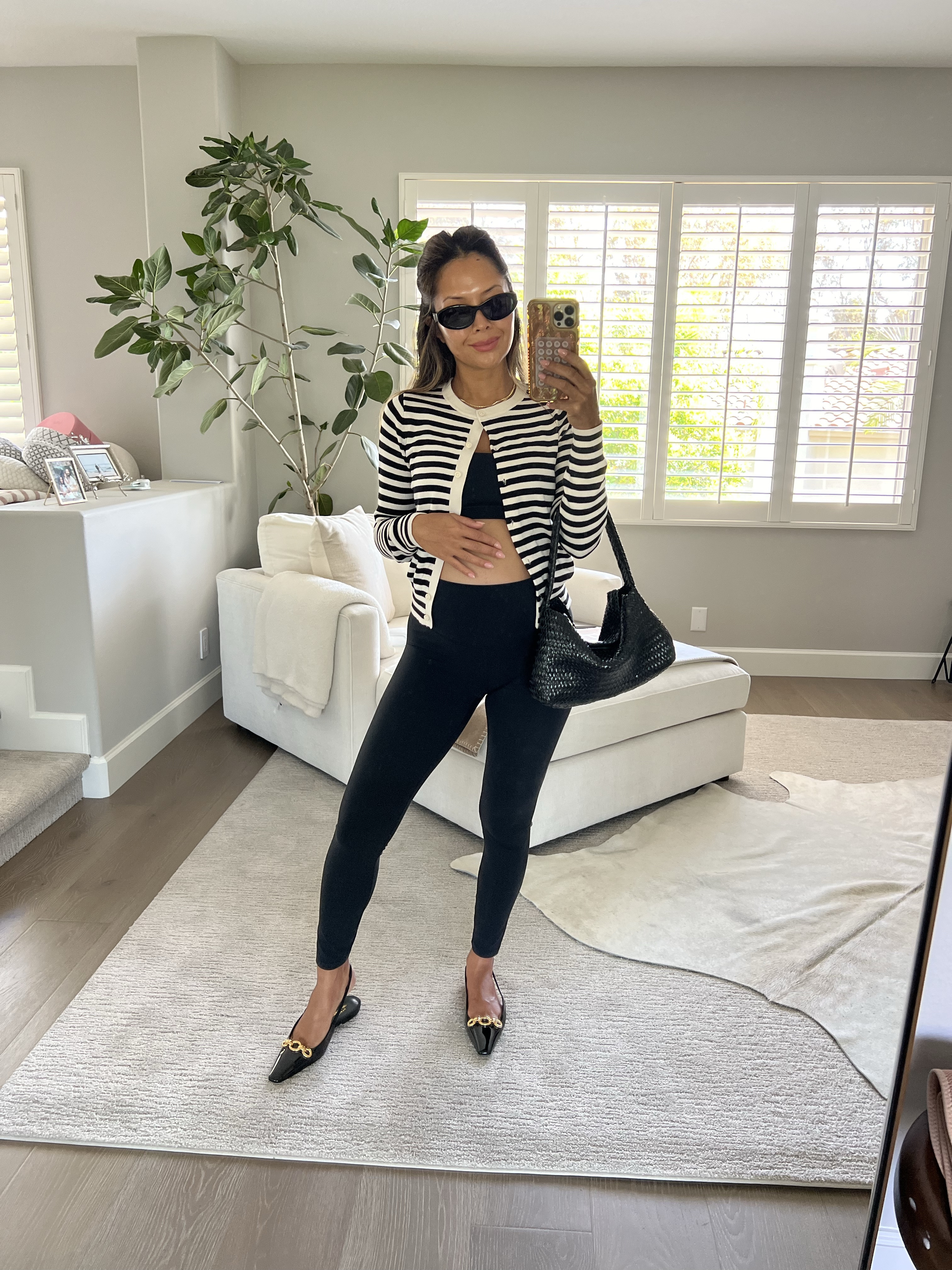 Casual chic fall outfit
Cardigan - old H&M
Sports bra - XS
Leggings - S

Black legging outfit, flats outfit, bump style

#LTKStyleTip #LTKFindsUnder50 #LTKBump