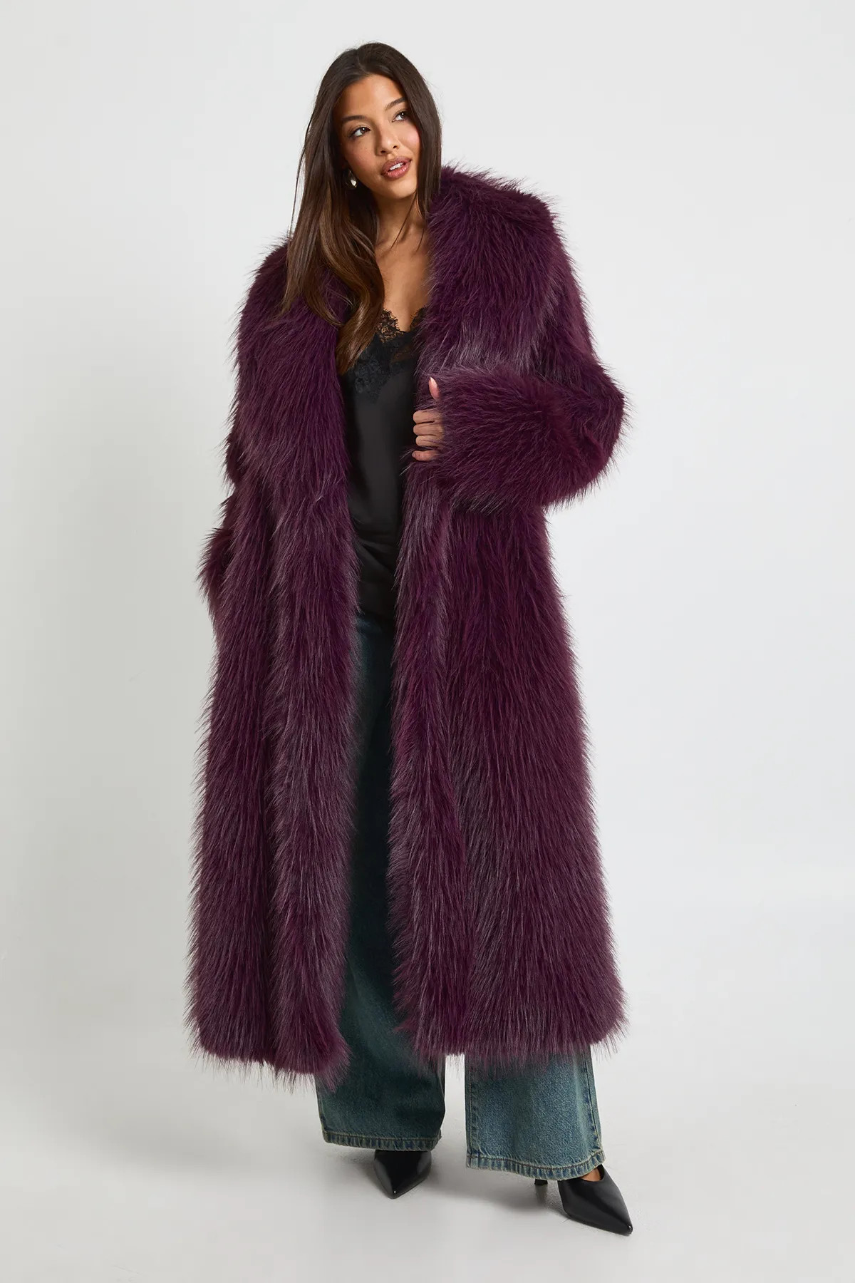 Premium Collard Fur Maxi Coat | boohoo (US & Canada)
