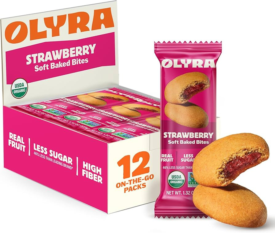 Olyra Strawberry Soft Baked, Prebiotic High Fiber Snack, Organic Snacks, Healthy Snacks for Adult... | Amazon (US)