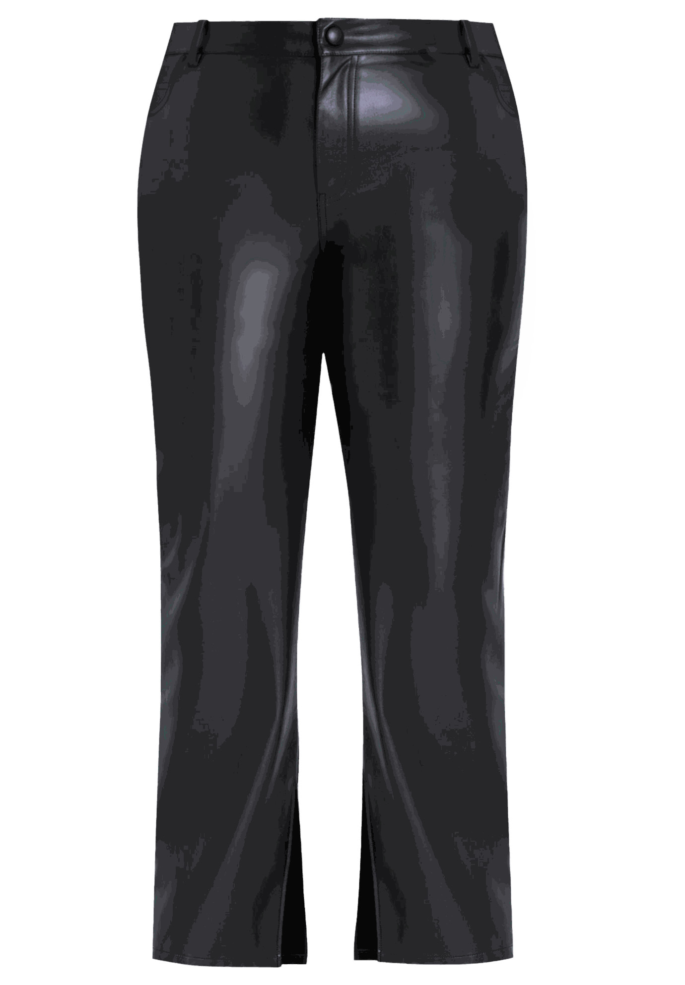 Slit Hem Faux Leather Pant | Eloquii