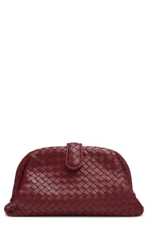 Bottega Veneta The Lauren 1980 Intrecciato Leather Clutch in 6569 Lava Red-Brass V at Nordstrom | Nordstrom