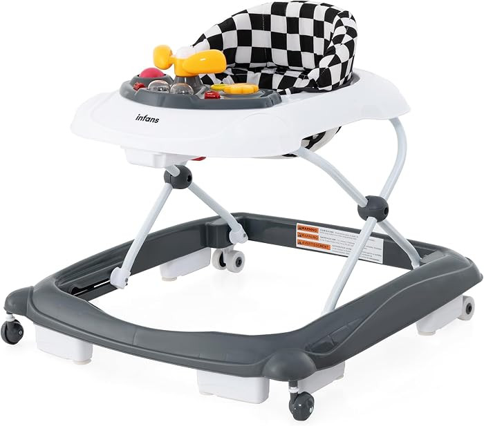 INFANS Foldable Baby Walker, 3 in 1 Toddler Walker Leaning-Seated Walk-Behind with Removable Musi... | Amazon (US)