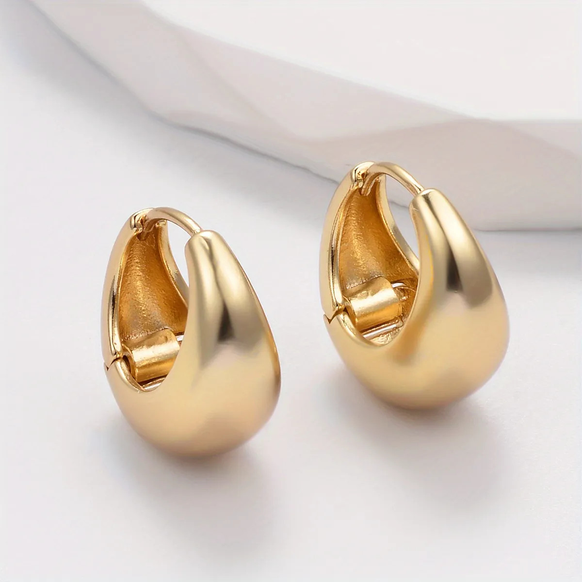 Elevate Your Look with These Elegant 14K Gold Plated Hoop Earrings! | Temu Affiliate Program