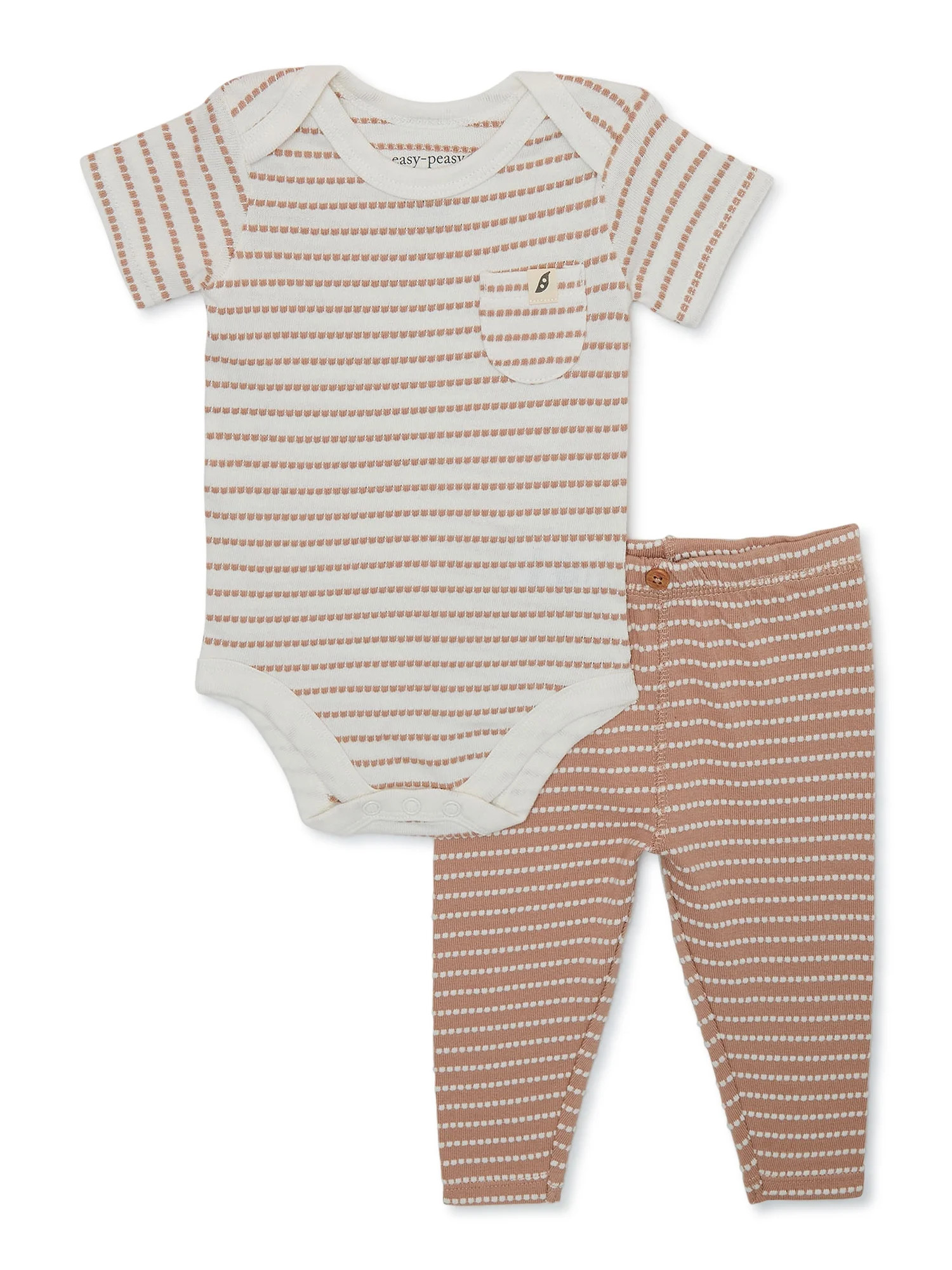 easy-peasy Baby Girls Bodysuit and Legging Outfit Set, 2-Piece, Sizes 0-24 Months | Walmart (US)