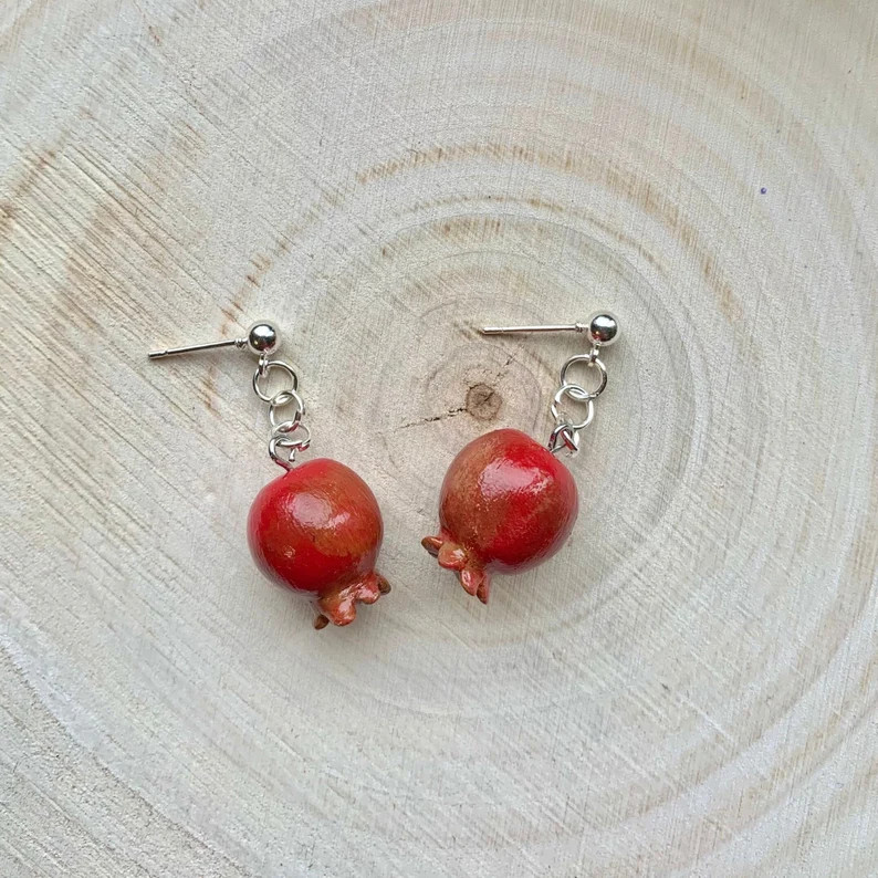 Pomegranate Earrings Dangle Rosh Hashanah Gift Earrings - Etsy | Etsy (US)