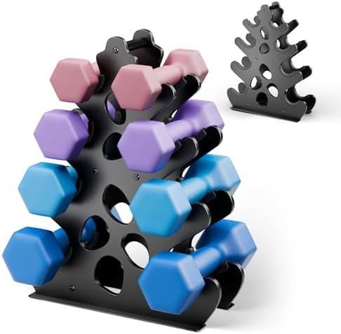 4 Tier Dumbbell Rack, Weight Rack For Home Gym, Dumbbell Stand for Free Weights | Amazon (US)