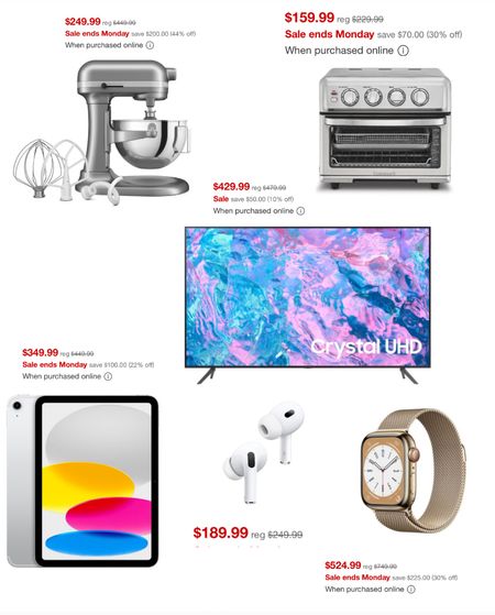 Gift Guide, cyber Monday, iPad sale, tv sale, Apple Watch sale, apple sale, kitchen aid mixer salee

#LTKCyberWeek #LTKGiftGuide #LTKsalealert