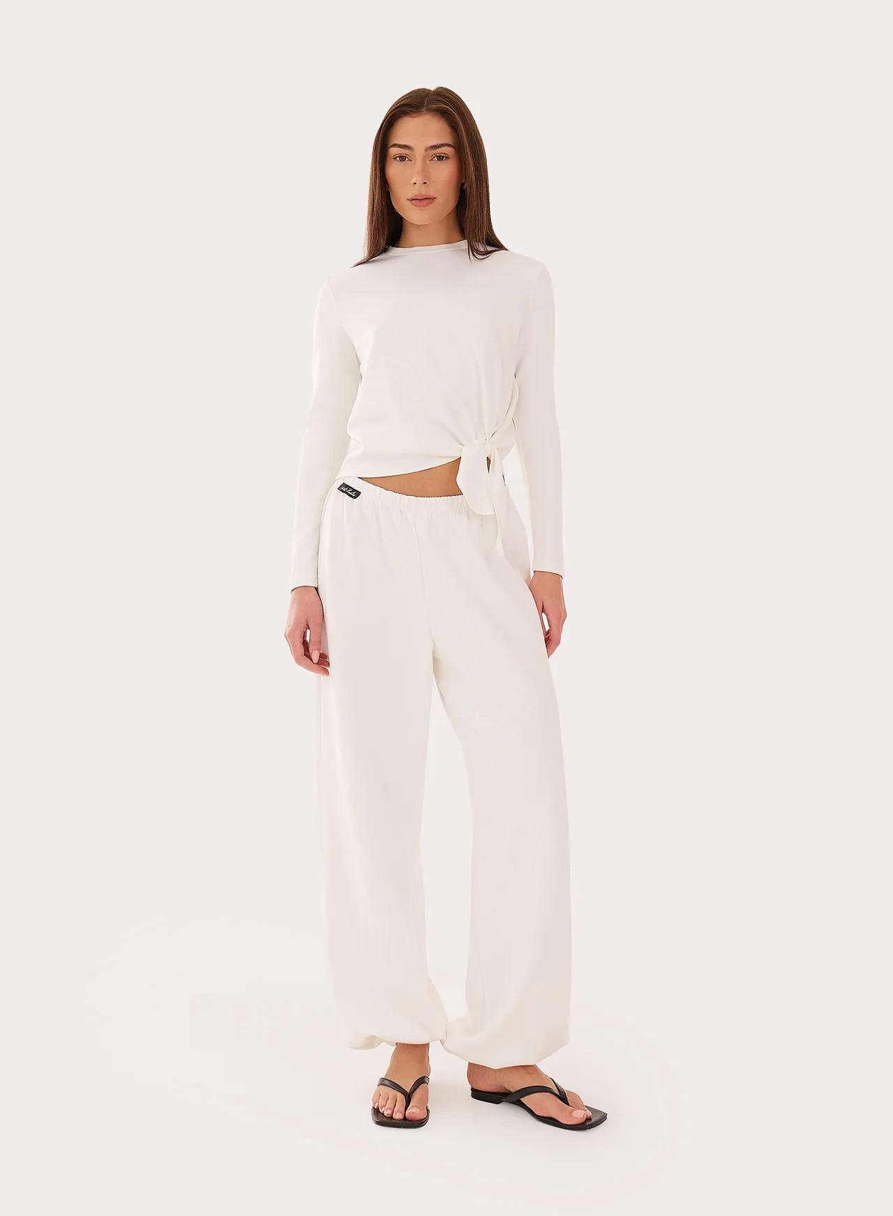 Women's White Modal Balloon Leg Trousers | Breeze | 4th & Reckless | 4th & Reckless