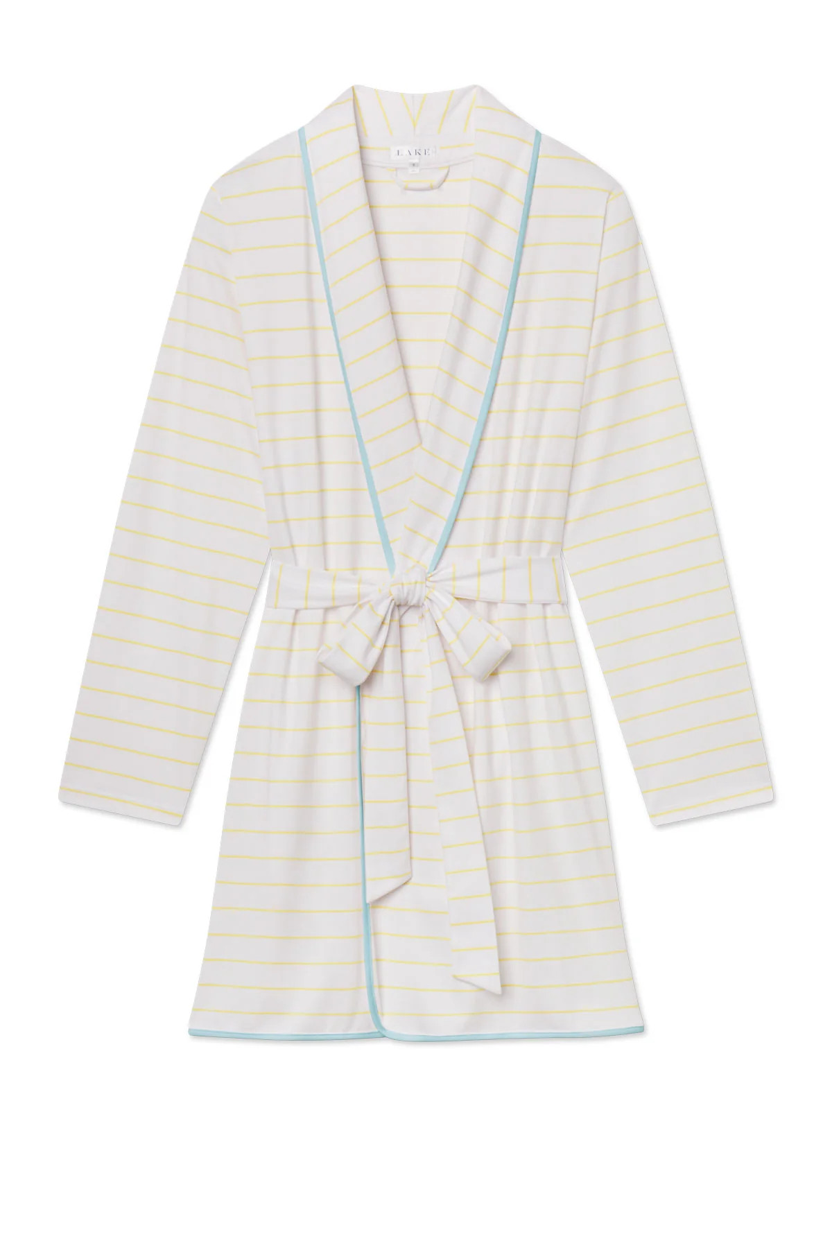Pima Short Robe in Zest Boating Stripe | Lake Pajamas