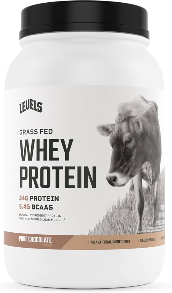 Levels Grass Fed Whey Protein, No Artificials, 24G of Protein, Pure Chocolate, 2LB | Amazon (US)