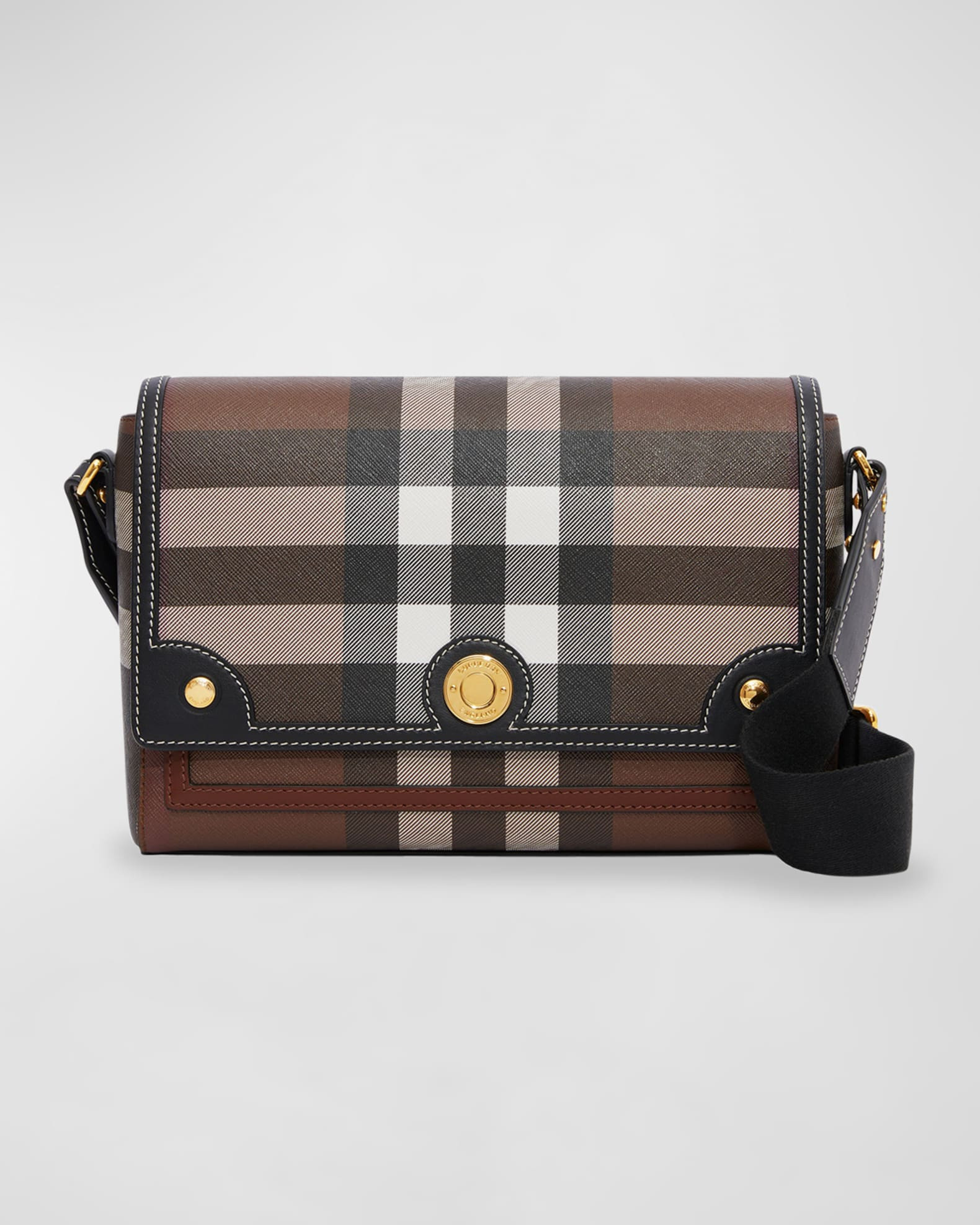 Note Giant Check E-Canvas Crossbody Bag | Neiman Marcus