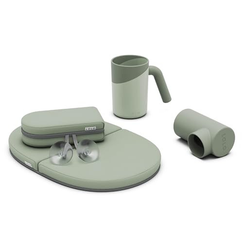Lalo Bathtime Essentials - 3-Piece Set Includes Knee & Elbow Saver, Rinse Cup, & Spout Cover - Comfortable Baby Bath Essentials Made from Safe, Durable Materials - Easy to Clean - Sage | Amazon (US)