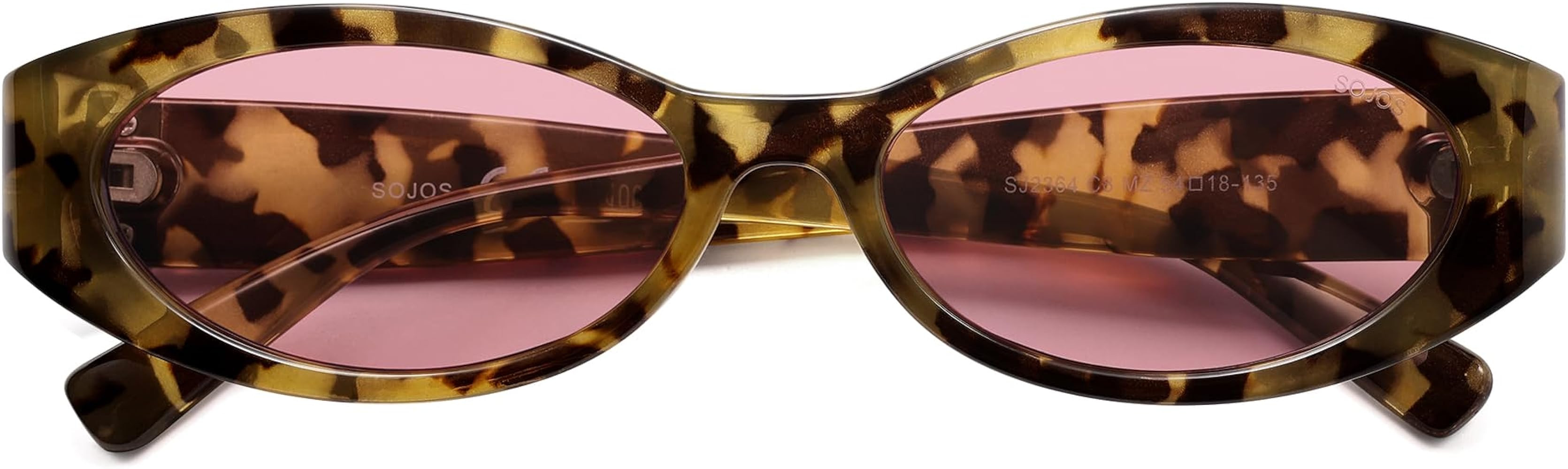 SOJOS Trendy Oval Polarized Sunglasses Womens Retro Narrow Chic Thin Y2k Sunnies SJ2364 | Amazon (US)