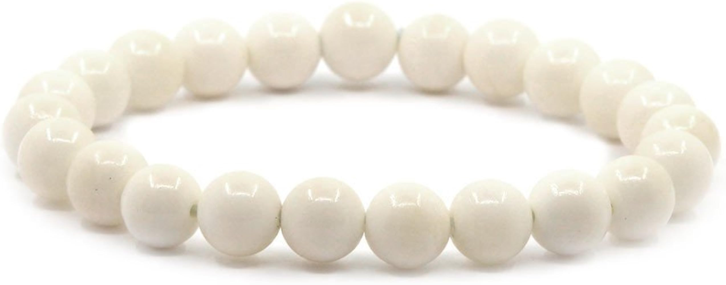 JUSTINSTONES 8mm Round Beads Stretch Bracelet 7 Inch Unisex | Amazon (US)