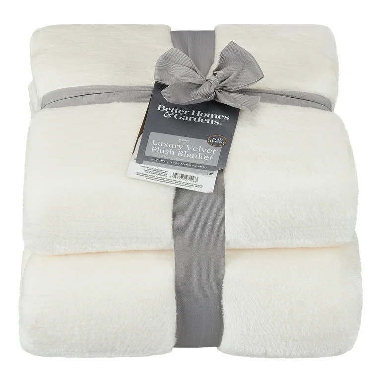 Better Homes & Gardens Luxury Velvet Plush Blanket, King, Off White - Walmart.com | Walmart (US)