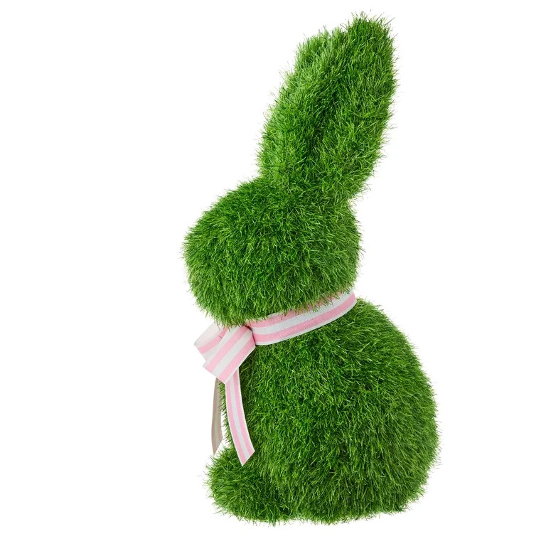 Faux Grass Sitting Bunny Tabletop Decoration, Green, 24.5", Easter by Way To Celebrate | Walmart (US)