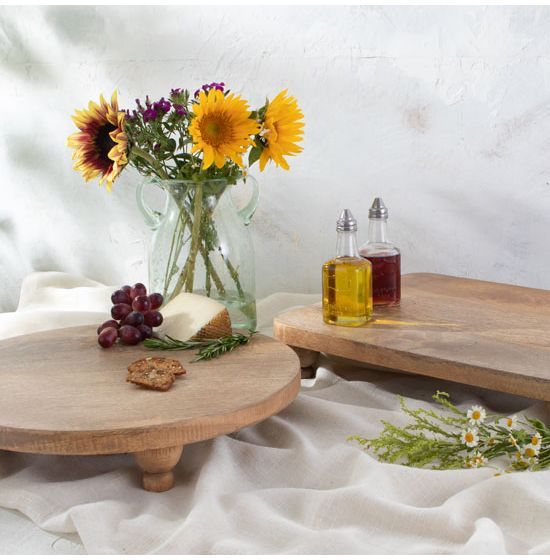 Country Grace Natural Wood Footed Serving Boards | Rod's Western Palace/ Country Grace
